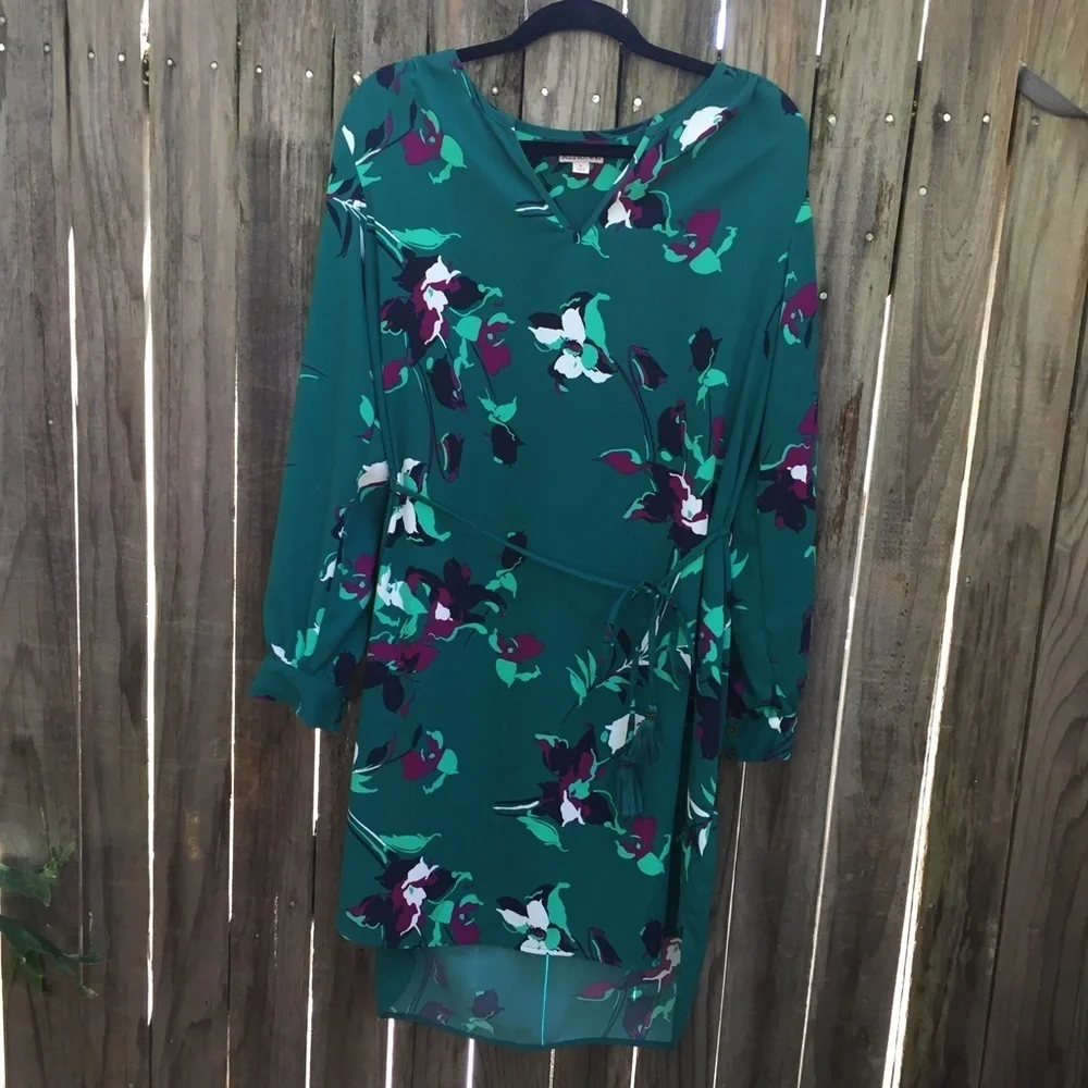 Merona floral emerald dress - Picture 1 of 5